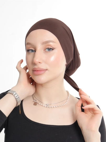 Чепчик женский, под хиджаб и шарф, из хлопка — HIJABST-PODXIJOBNIK-ШОКОЛ