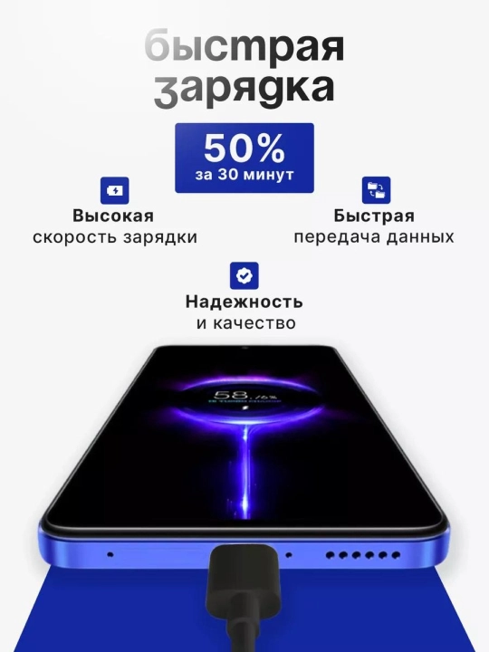 Сетевое зарядное устройство Samsung 45 Вт, кабель Type-C, очень быстрая зарядка, ток 8А