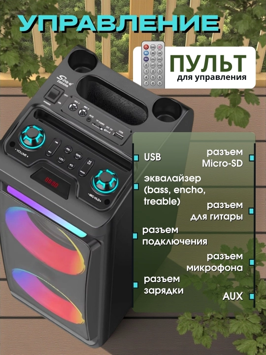 Portativ kalonkalar karaoke, Bluetooth kalonka mikrafon, masofadan boshqarish pulti