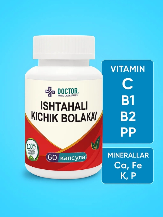 Ishtahali kichik bolakay  Vitamin C, B1, B2, PP, Minerallar Ca, Fe, K, P - 