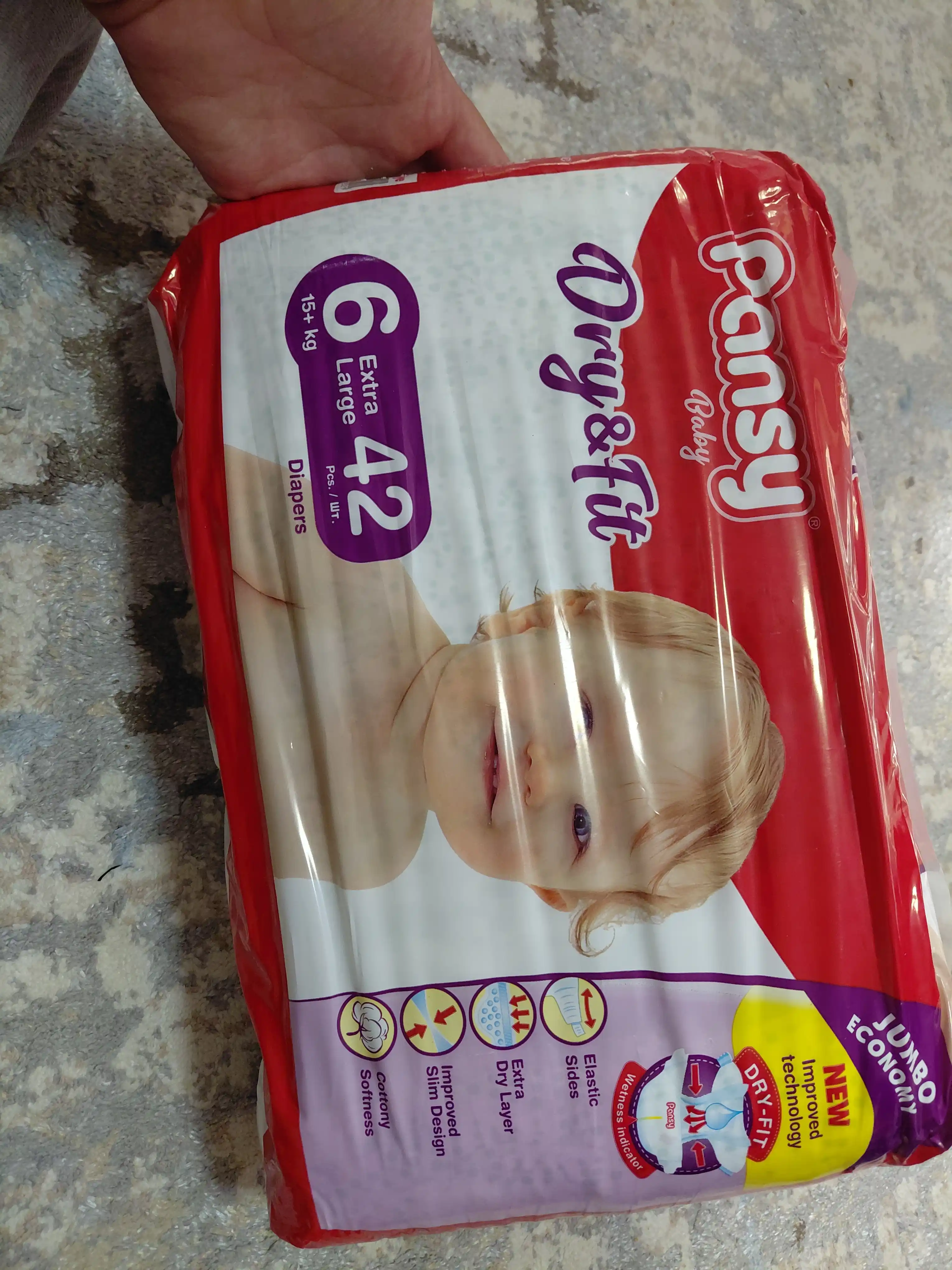 Детские подгузники Pansy Jumbo Economy, размер 6, Extra Large, 12 шт