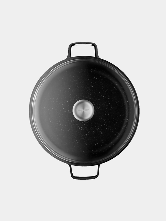 BergHOFF Кастрюля с крышкой Gem 28 см 7,3 литр литой алюминий, антипригарная, чёрная