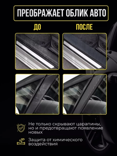 Карбоновая пленка, броневая, защитная, самоклеящаяся — Z200205-LENTA