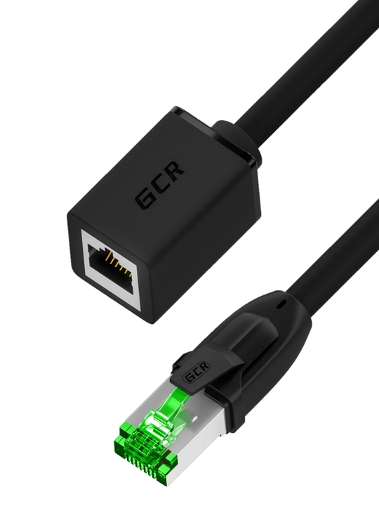 Удлинитель интернет кабеля 1 м LAN GCR PRO кат.6 медь RJ45 - 