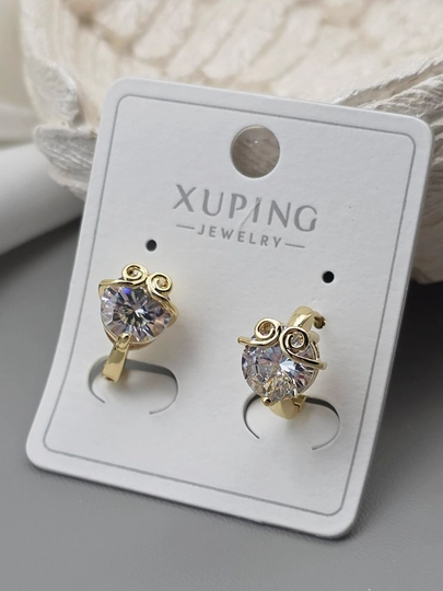 Женские серьги золотого цвета, бренд Xuping — JEWELRI-XUP001-МЯТН