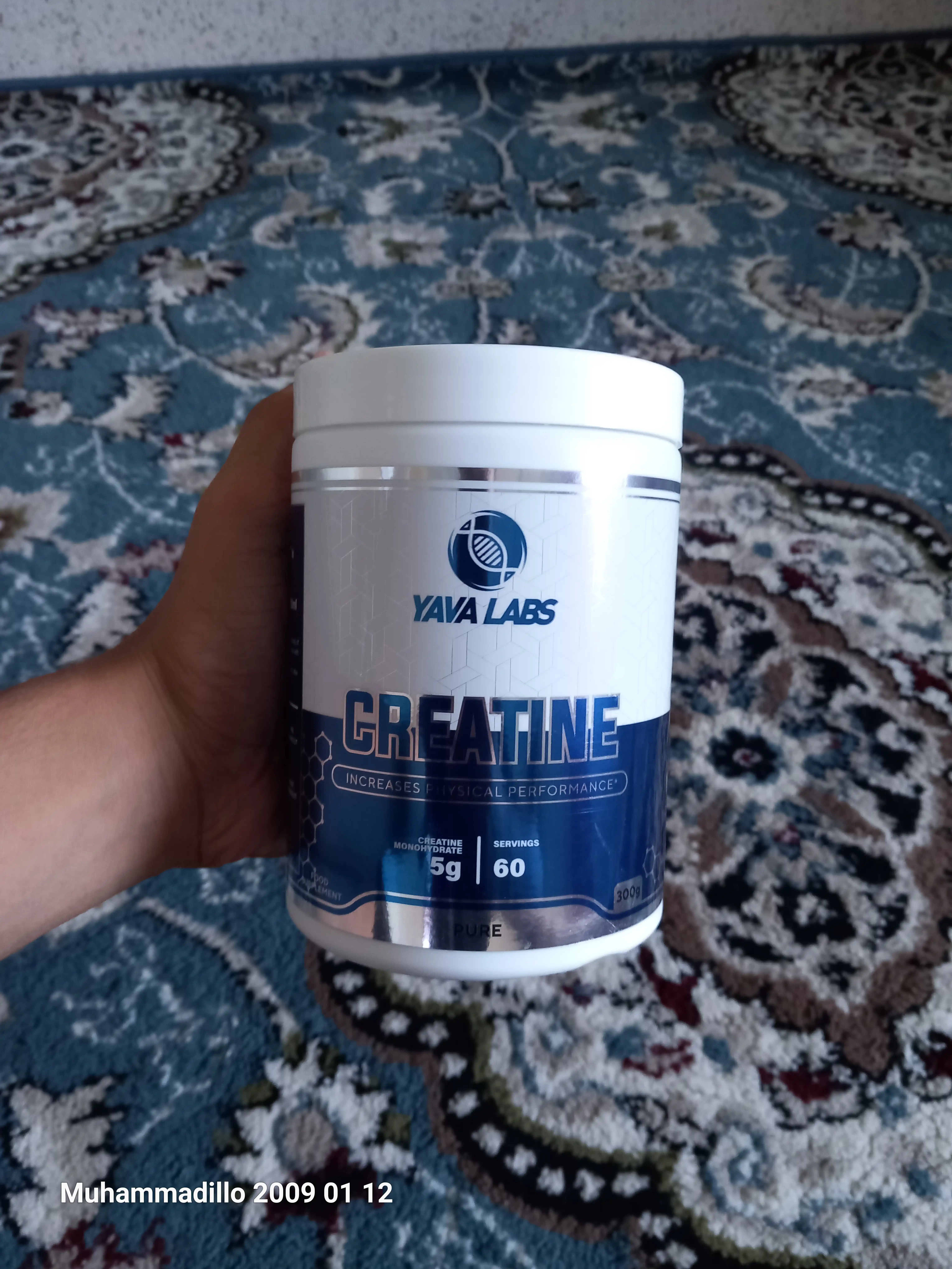 Creatine Yava Labs kreatin monogidrati, 300 g, 60 porsiya kreatin