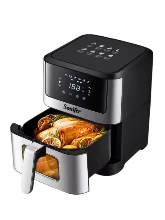 Aerogrill Sonifer SF-1018, 6 L — sensorli boshqaruv, sog‘lom pishirish uchun elektr fritoz