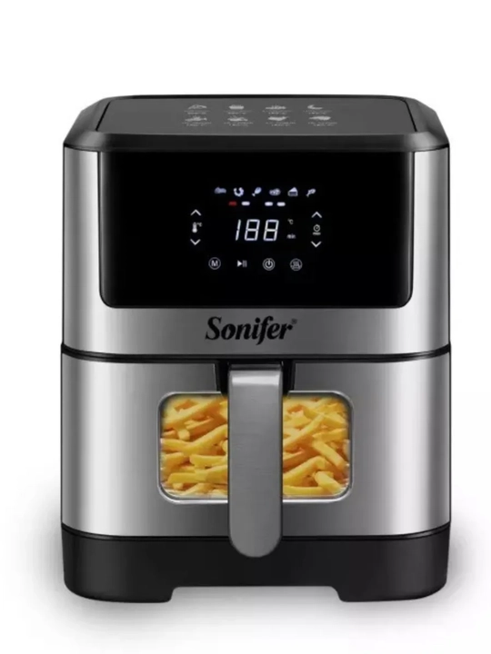 Aerogrill Sonifer SF-1018, 6 L — sensorli boshqaruv, sog‘lom pishirish uchun elektr fritoz