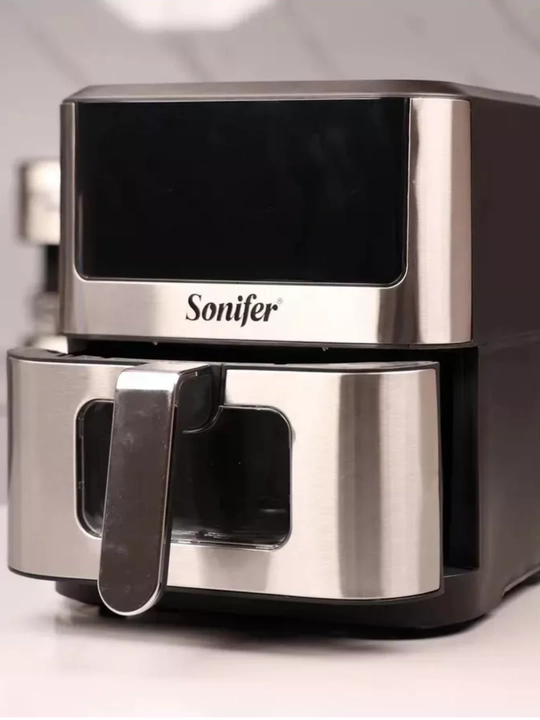 Aerogrill Sonifer SF-1018, 6 L — sensorli boshqaruv, sog‘lom pishirish uchun elektr fritoz