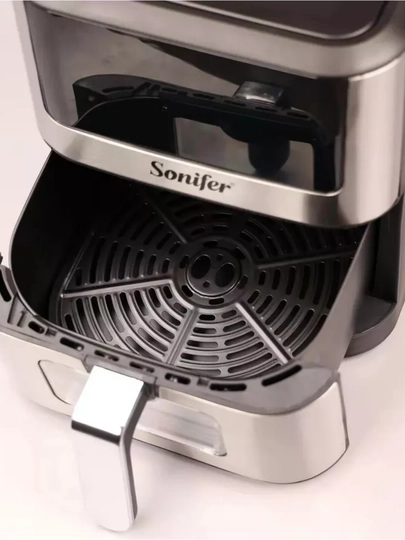 Aerogrill Sonifer SF-1018, 6 L — sensorli boshqaruv, sog‘lom pishirish uchun elektr fritoz