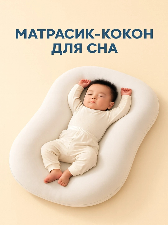 Kokon-gnëzdo "Ortopedik", ko‘chma, 0 dan 12 oygacha bo‘lgan bolalar uchun