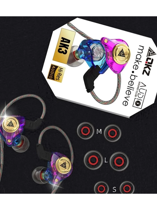 IEM simli minigarnituralar, musiqiy minigarnituralar, QKZ AK3 3.5 mm