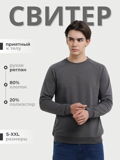 Мужской свитер, длинный рукав. Пуловер Ramonso, с круглым вырезом