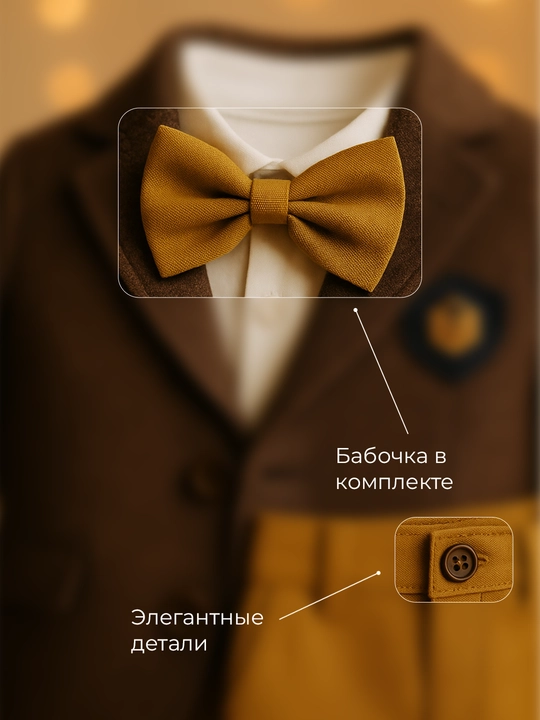 Костюм для мальчиков, 3 в 1: шерстяной пиджак, джинсы и хлопковый лонгслив