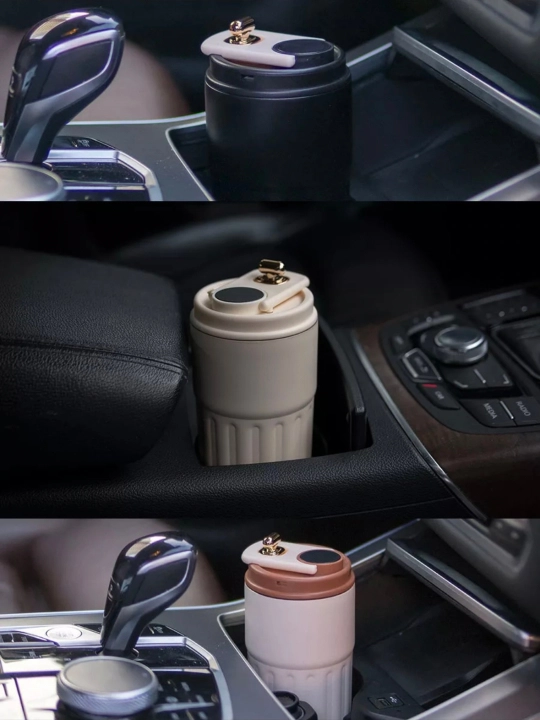 Termokrujka qahva uchun, termos krujka, harorat sensori bilan, 460 ml