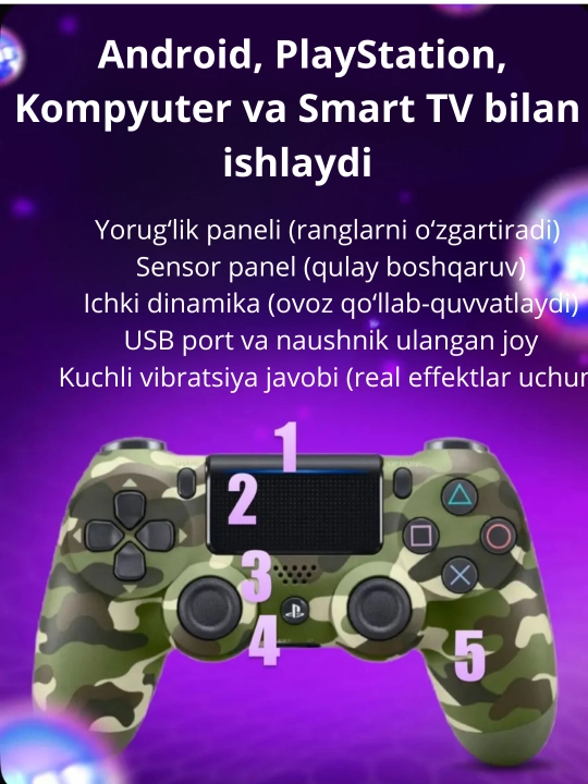Har bir geymer uchun PS4 o‘yin geympadi - DualShock 4