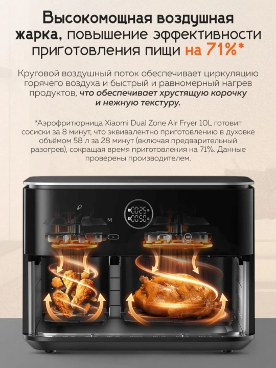 Xiaomi Smart Air Fryer aqlli aerogril 4,5L, 6,5L, Dual Zone, 10L,12L frityurnitsa