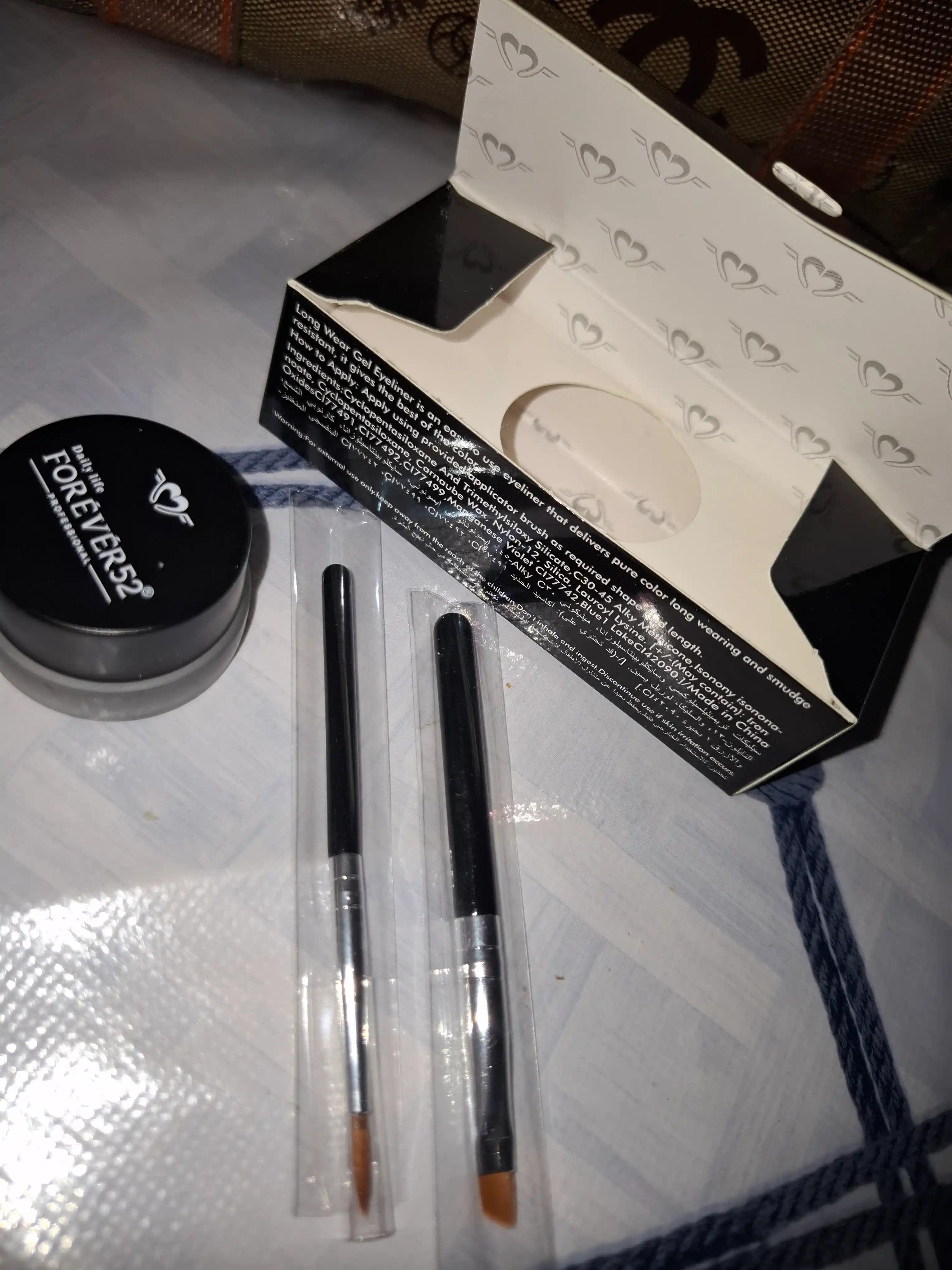Forever52 Gel Eyeliner Tattoo 2 applikator bilan qosh va qovoq uchun gel - podvodkasi, 5 g