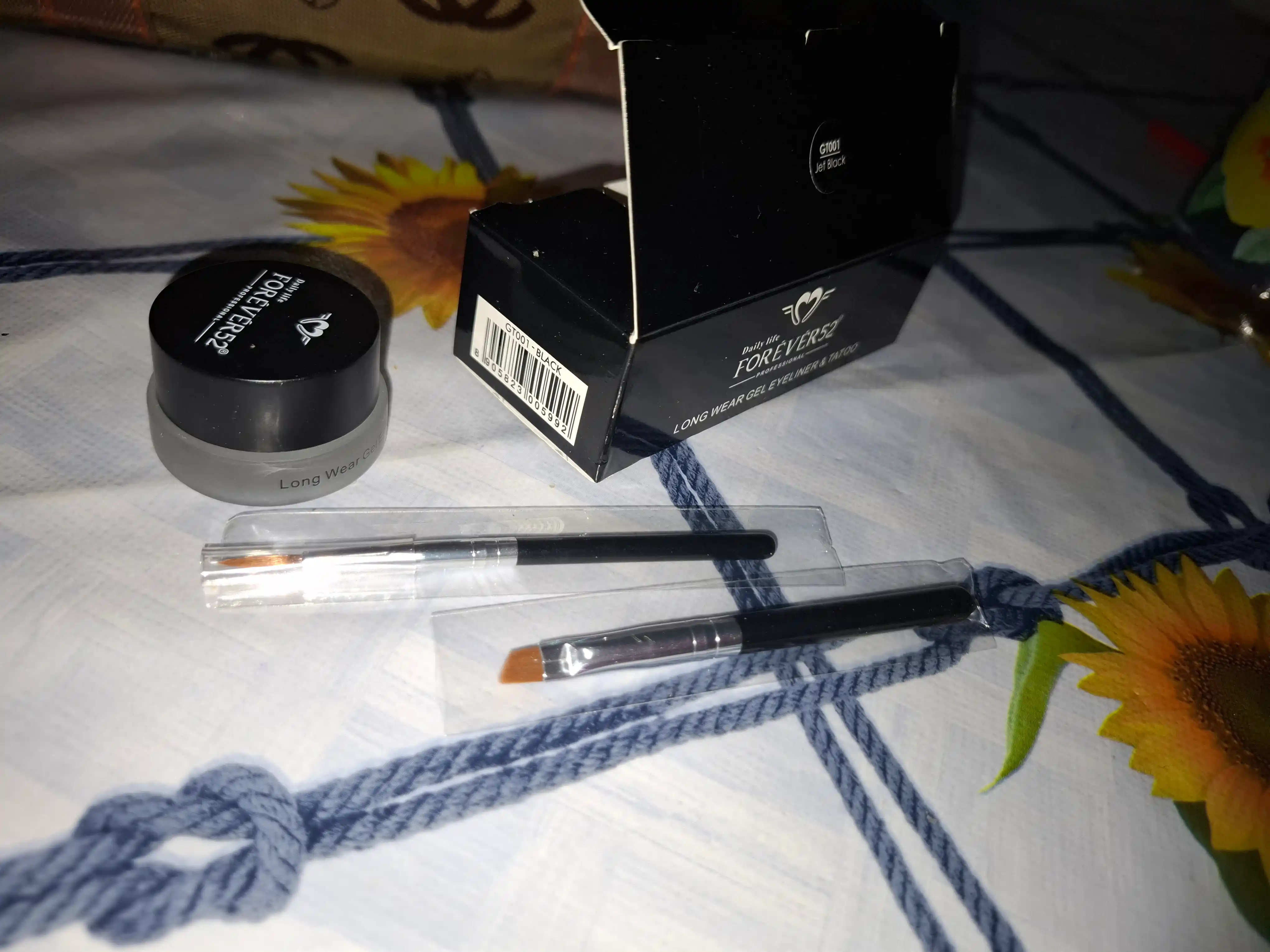 Forever52 Gel Eyeliner Tattoo 2 applikator bilan qosh va qovoq uchun gel - podvodkasi, 5 g