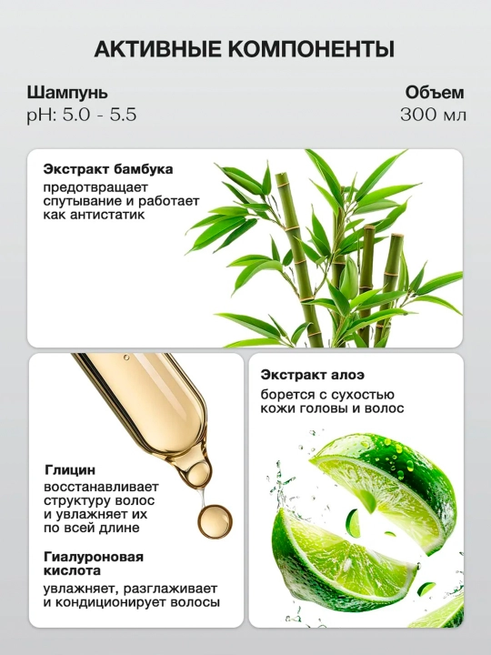 Шампунь и кондиционер для сухих волос Tashe Professional, увлажняет и питает волосы