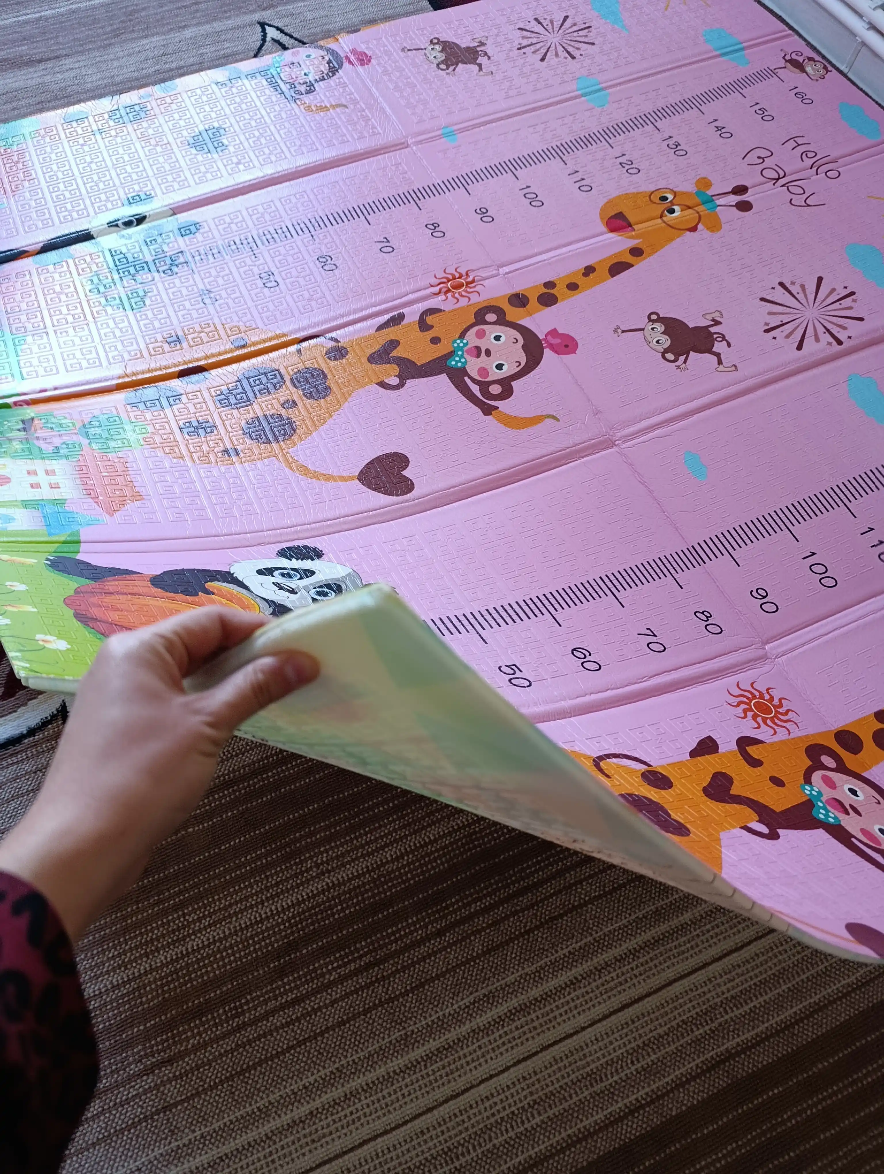 Детский коврик, 200x180, развивающий складной, игровой, напольный, термоковрик для ползания