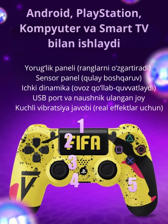 PlayStation 4 joystik, PS4 o‘yinchilar uchun Bluetooth o‘yin qurilmasi