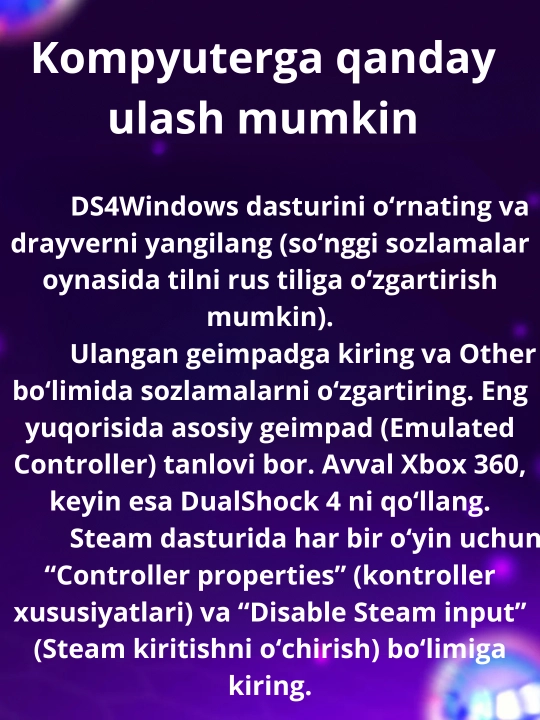PlayStation 4 joystik, PS4 o‘yinchilar uchun Bluetooth o‘yin qurilmasi