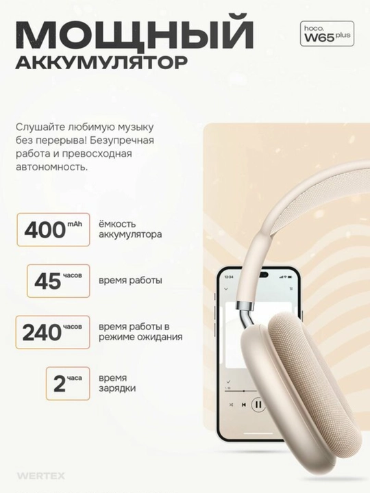 Hoco W65 Plus – shovqinni faol bostiradigan quloqchinlar, Bluetooth 5.4