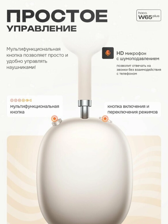 Hoco W65 Plus – shovqinni faol bostiradigan quloqchinlar, Bluetooth 5.4