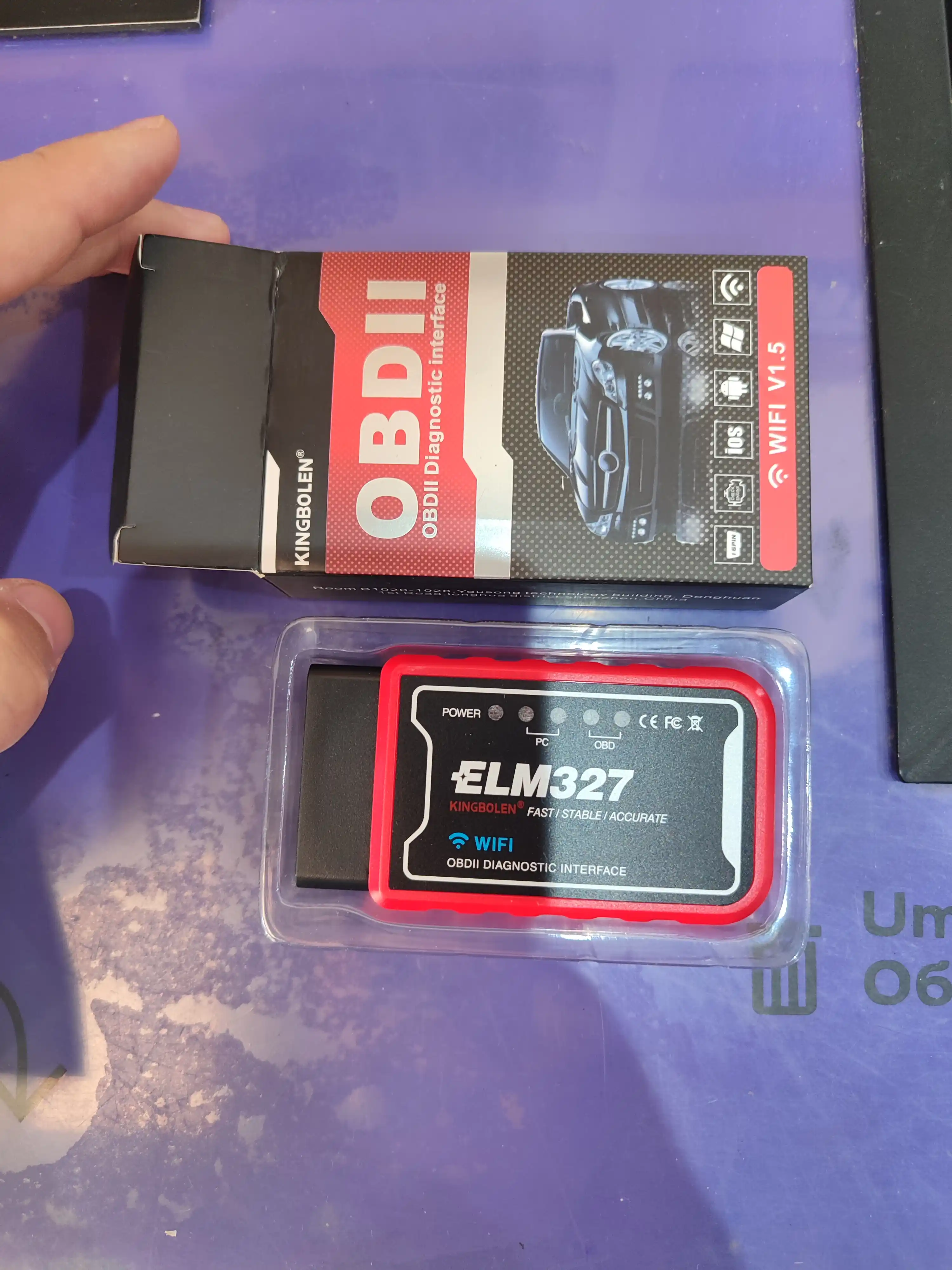 Cканер для диагностики автомобилей ELM327 OBD2 WI-FI v1.5 чип PIC18F25K80, автосканер