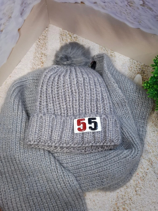 Ayollar uchun qishlik to'qilgan qalpoq va sharf 55