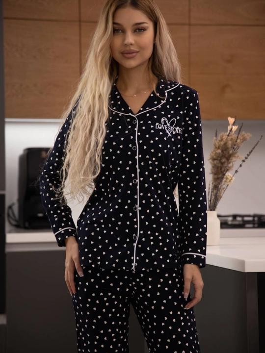 Ayollar va qizlar uchun uy kiyimi pijamalar, 4 xil rangda, L - 4Xl, uzun yengli