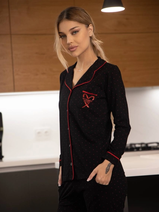 Ayollar va qizlar uchun uy kiyimi pijamalar, 4 xil rangda, L - 4Xl, uzun yengli