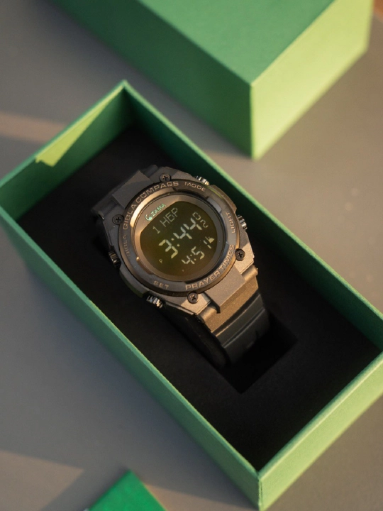 Erkaklar uchun suvga chidamli, sport uslubida, namoz vaqtini eslatuvchi ZAMA WATCH modeli