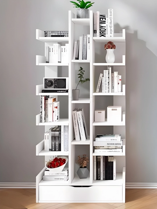 TreeStyle Kitob javoni, 18 bo‘limli daraxtsimon burchak javoni, 169x19x51 sm - 