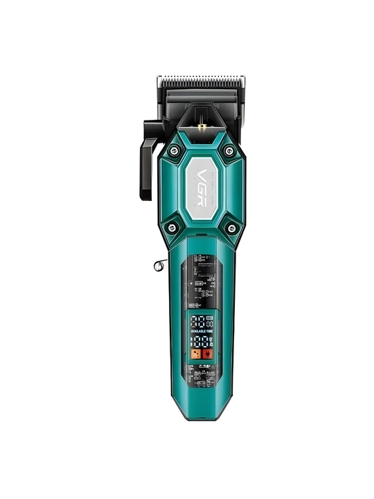 VGR Trim триммер,машинка для стрижки волос и бороды, LED дисплей, USB, 8 насадок