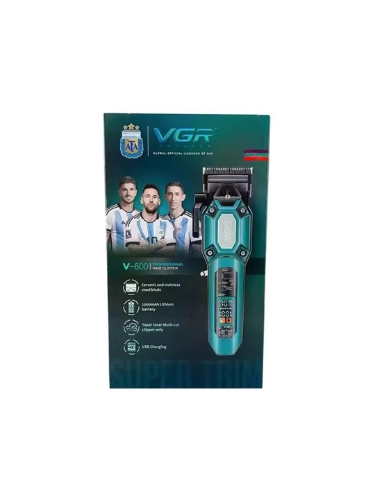 VGR Trim триммер,машинка для стрижки волос и бороды, LED дисплей, USB, 8 насадок