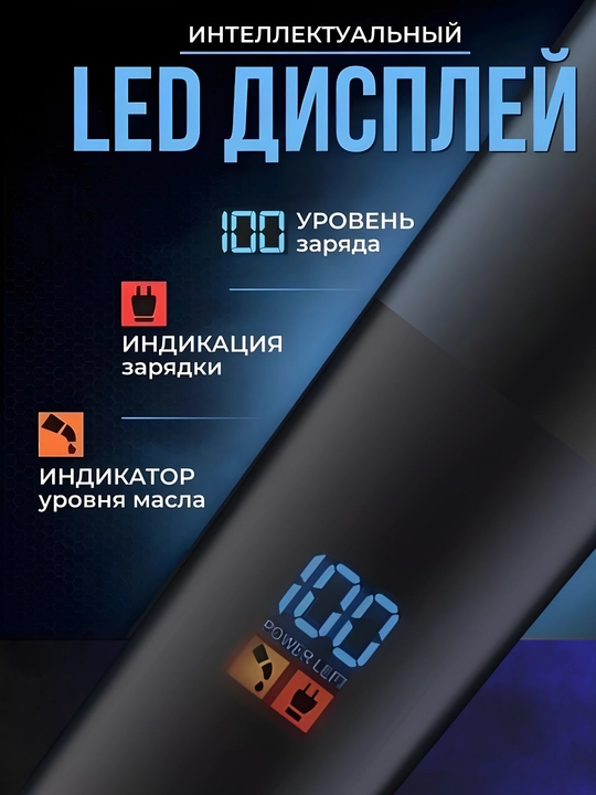 Профессиональный триммер VGR 500 мин, LED дисплей, 3 насадки для бороды