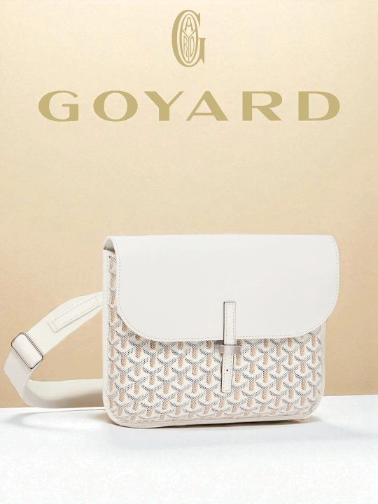 Erkaklar uchun yelkama sumka Goyard, cross body barsetkasi vip stil oq ko'k qora so'vg'a - 