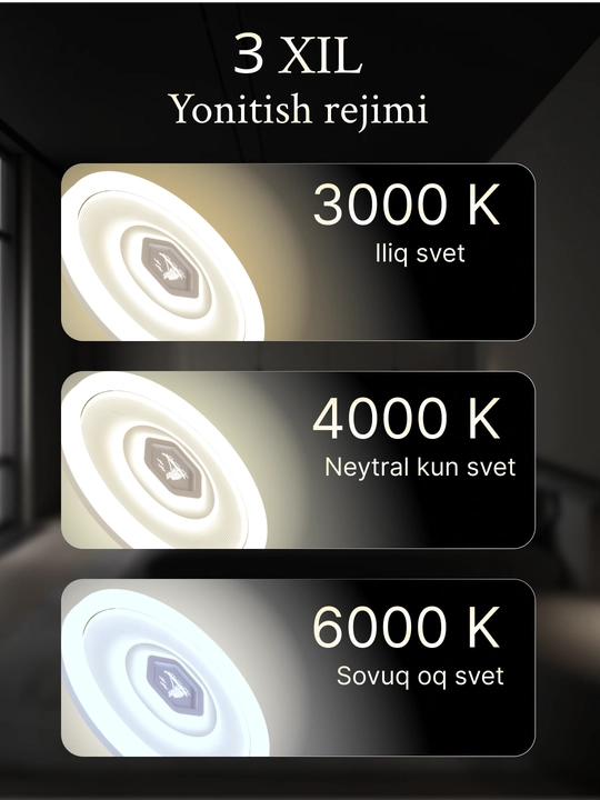 Lyustralar, LED qandil, lustra qandil, plafon, led chiroqlar, 3 xil rejim yonish