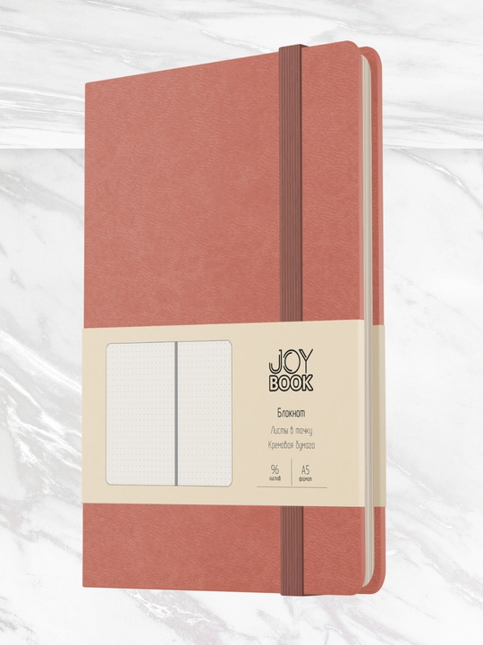 A5 Joy Book daftar, 96 varaq, sun’iy charm, magnitli rezinka, orqa cho‘ntak, lyasse bilan