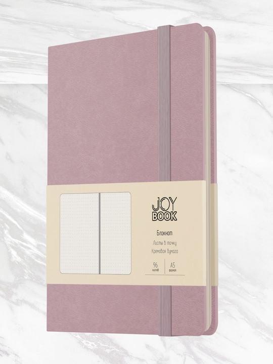 A5 Joy Book daftar, 96 varaq, sun’iy charm, magnitli rezinka, orqa cho‘ntak, lyasse bilan