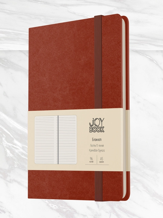 A5 Joy Book daftar, 96 varaq, sun’iy charm, magnitli rezinka, orqa cho‘ntak, lyasse bilan