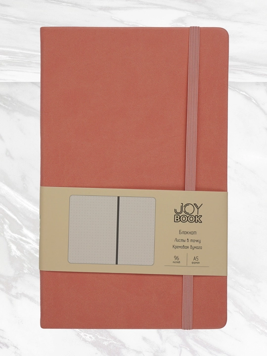 A5 Joy Book daftar, 96 varaq, sun’iy charm, magnitli rezinka, orqa cho‘ntak, lyasse bilan