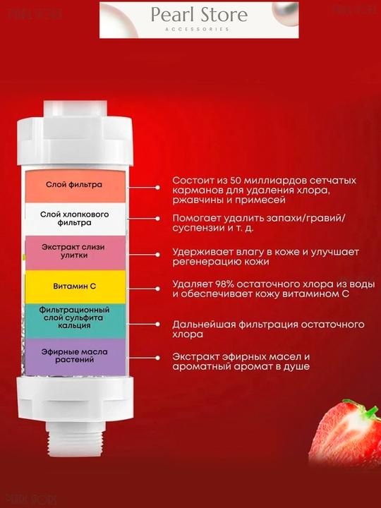 Фильтр для душа и ванны, очистка воды от хлора и ржавчины