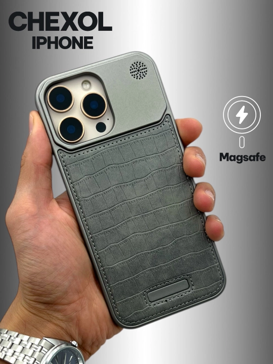 Чехол Magsafe из кожи и пластика для iPhone 11, 12, 13, 14, 15, 16 ,17 Pro/Max