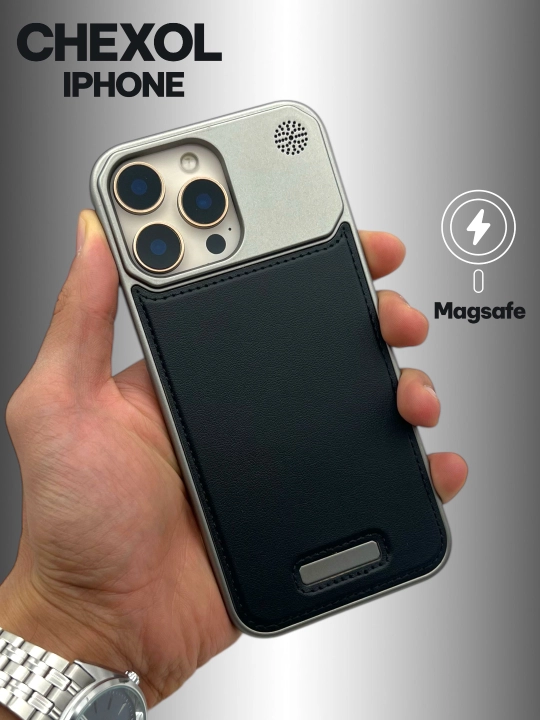 Чехол Magsafe из кожи и пластика для iPhone 11, 12, 13, 14, 15, 16 ,17 Pro/Max