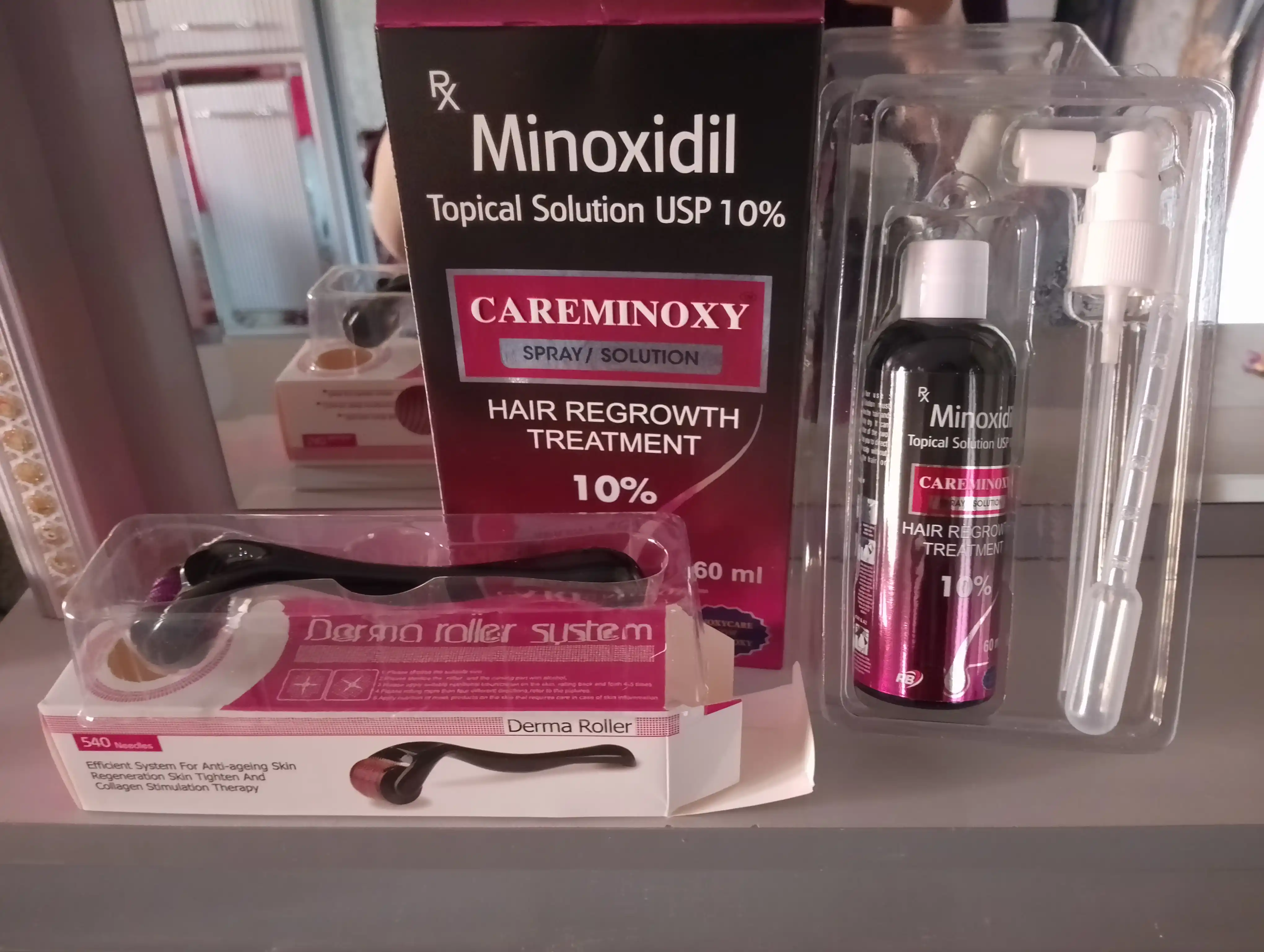 Minoksidil 10%,12.5% + mezoroller, soch to‘kilishiga qarshi, o‘sishni faollashtirish 60 ml