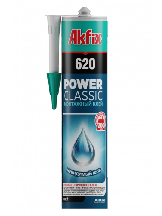 Akfix Power Classic montaj kley, qurilish elim, kuchli yopishtiruvchi, suvga chidamli elim - 