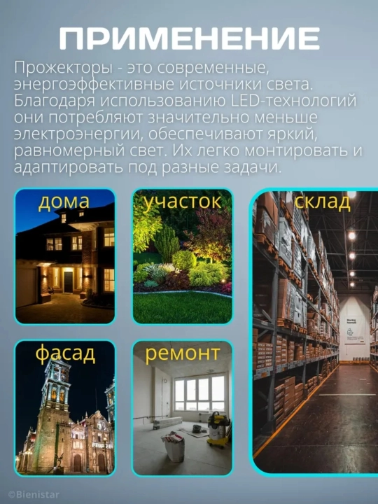 Texnik yoritish IP65, chang va namlikdan himoyalangan mustahkam 220V yoritgich